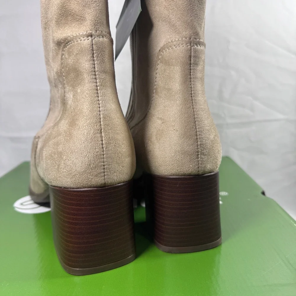 New‎ Remonte Gwyneth 70 Beige Suede Leather Block Heel Ankle Boots Women Size 10